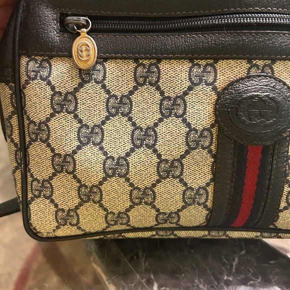 Gucci Ophidia vintage Monogram blue and beige leather bag. Luxury vintage Gucci - Picture 7 of 16